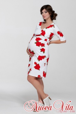 Nuova Vita Платье для беременных и кормящих Розы